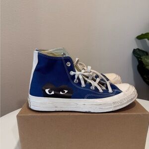 CDG Blue High-Top Converse